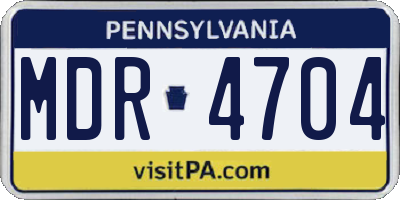PA license plate MDR4704