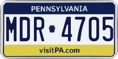 PA license plate MDR4705