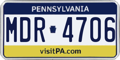 PA license plate MDR4706
