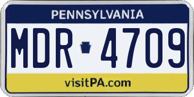 PA license plate MDR4709