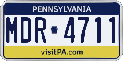 PA license plate MDR4711