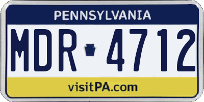 PA license plate MDR4712