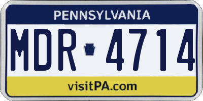 PA license plate MDR4714