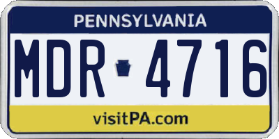PA license plate MDR4716