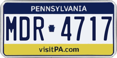 PA license plate MDR4717