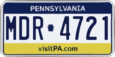 PA license plate MDR4721