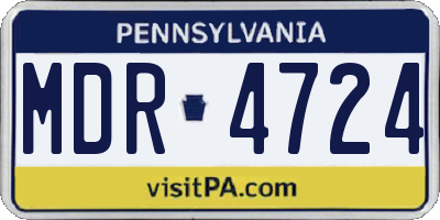 PA license plate MDR4724