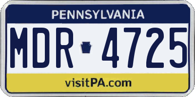 PA license plate MDR4725