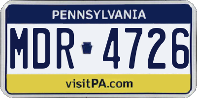 PA license plate MDR4726