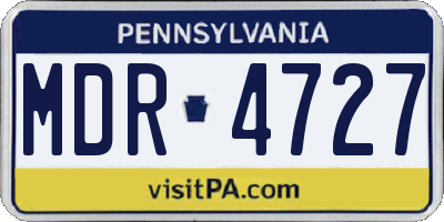PA license plate MDR4727