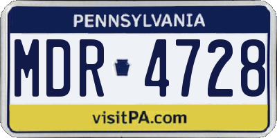 PA license plate MDR4728