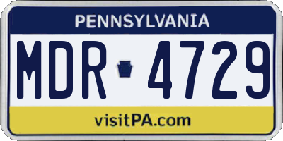 PA license plate MDR4729