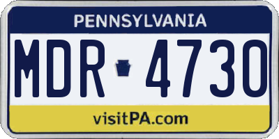 PA license plate MDR4730
