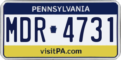 PA license plate MDR4731