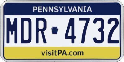 PA license plate MDR4732