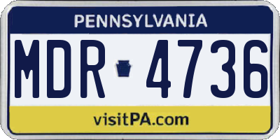 PA license plate MDR4736