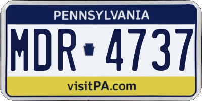 PA license plate MDR4737