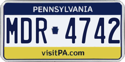PA license plate MDR4742