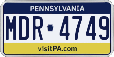 PA license plate MDR4749