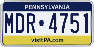 PA license plate MDR4751