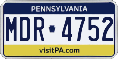 PA license plate MDR4752