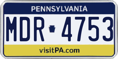 PA license plate MDR4753