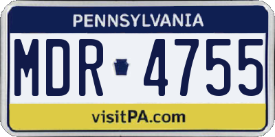 PA license plate MDR4755
