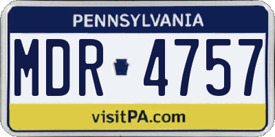 PA license plate MDR4757