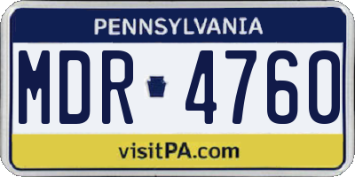 PA license plate MDR4760