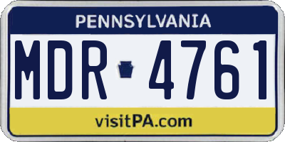 PA license plate MDR4761