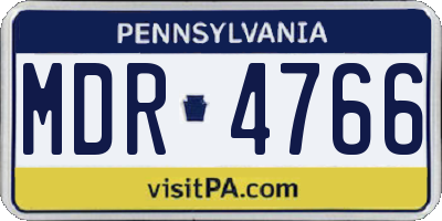 PA license plate MDR4766