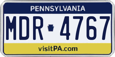 PA license plate MDR4767