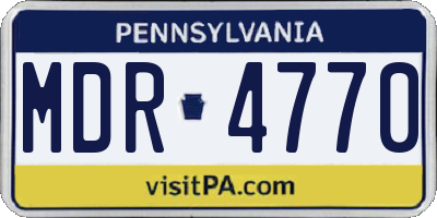 PA license plate MDR4770