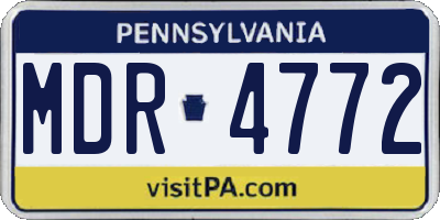 PA license plate MDR4772