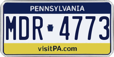 PA license plate MDR4773