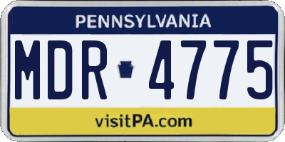 PA license plate MDR4775