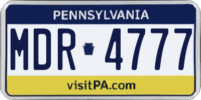 PA license plate MDR4777