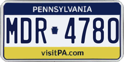 PA license plate MDR4780