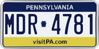 PA license plate MDR4781