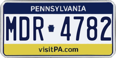 PA license plate MDR4782