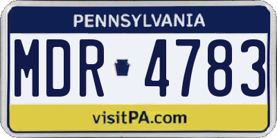 PA license plate MDR4783