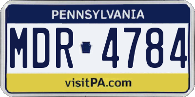 PA license plate MDR4784