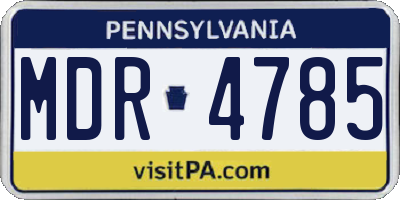 PA license plate MDR4785