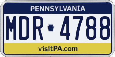 PA license plate MDR4788