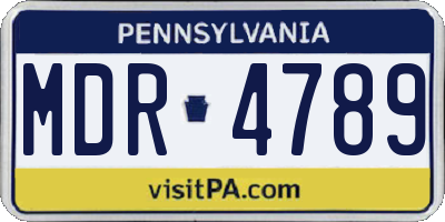 PA license plate MDR4789