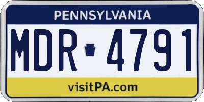 PA license plate MDR4791