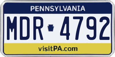 PA license plate MDR4792