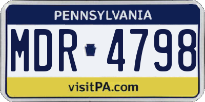 PA license plate MDR4798