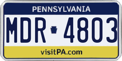 PA license plate MDR4803