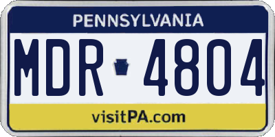 PA license plate MDR4804